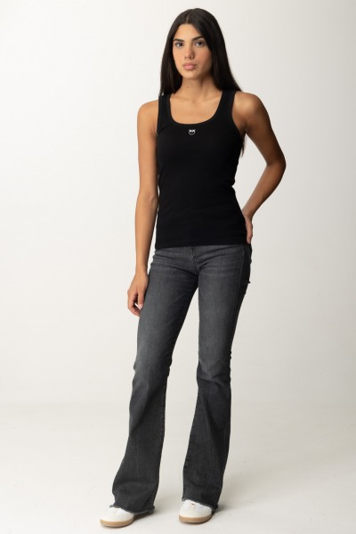 Pinko  Ribbed tank top with logo 100807 A22X Z99